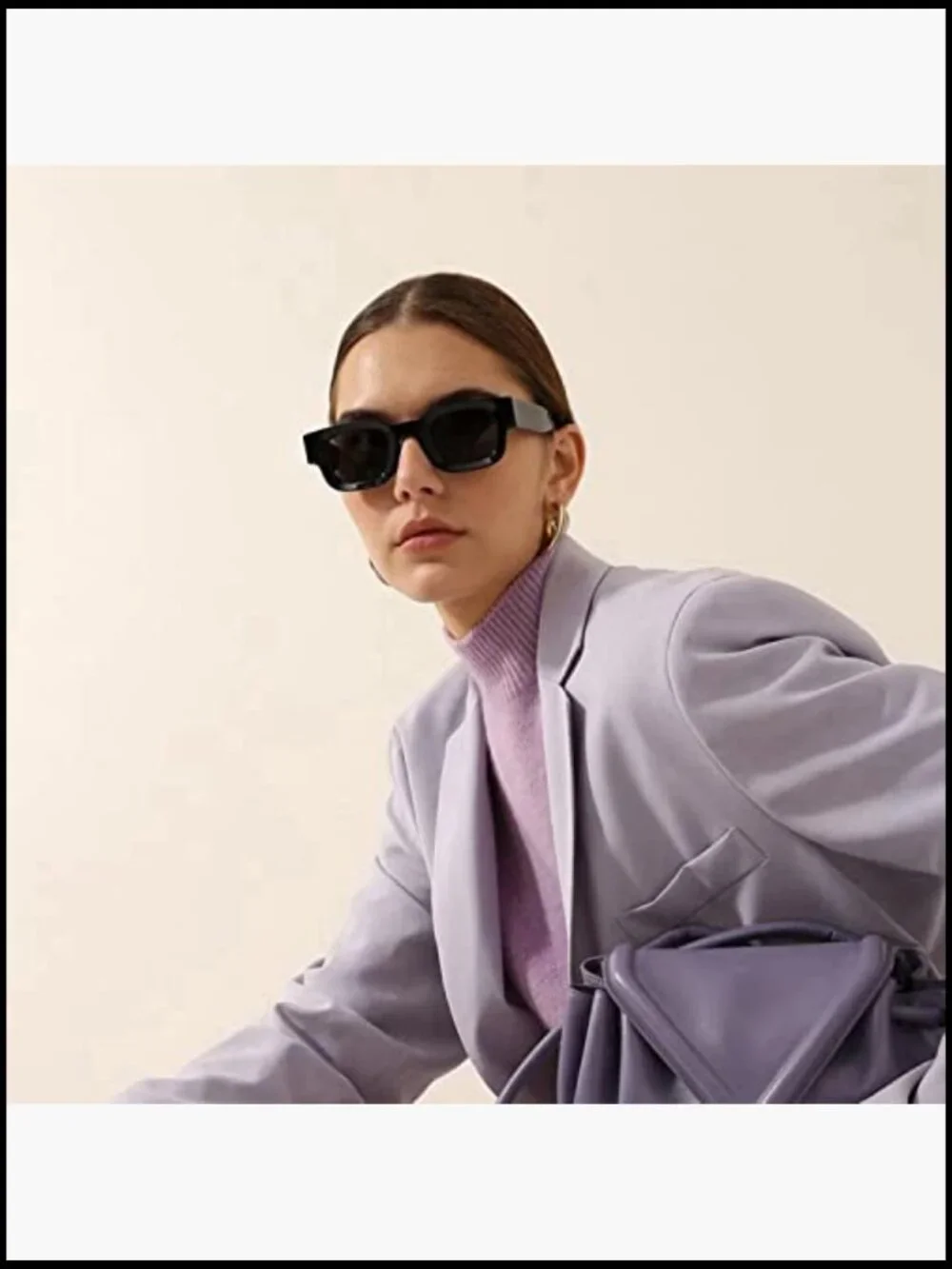 Thick Square Frame Polarized Sunglasses UV400 Protection Chunky Rectangle